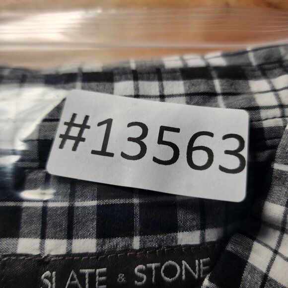 Slate & Stone Shirt Mens Medium Black Plaid Long Sleeve Button Up *NWT* - Picture 11 of 11